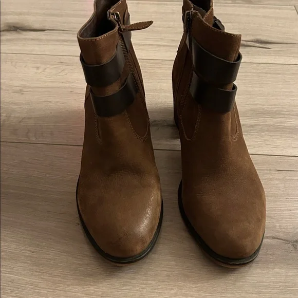 Franco Sarto Brown Leather Ankle Boots - Picture 6 of 9
